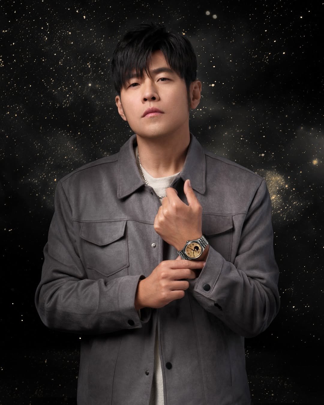 Photo shared by TUDOR Watch OFFICIAL on September 25, 2025 tagging @jaychou. May be an image of 1 person, wrist watch and text.