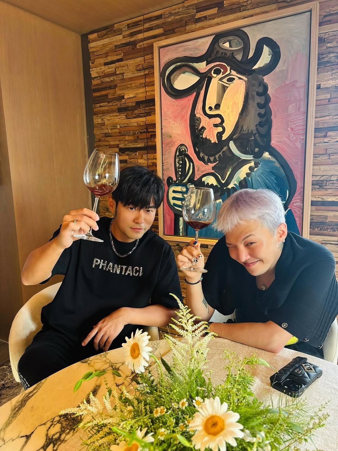 Photo shared by Jay Chou 周杰倫 on July 14, 2025 tagging @xxxibgdrgn. May be an image of 2 people, hair, top and text.