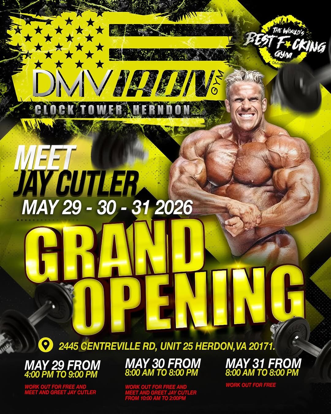 jaycutler 게시물 이미지: Welcome to the Grand Opening of 
DMV Iron Gym...