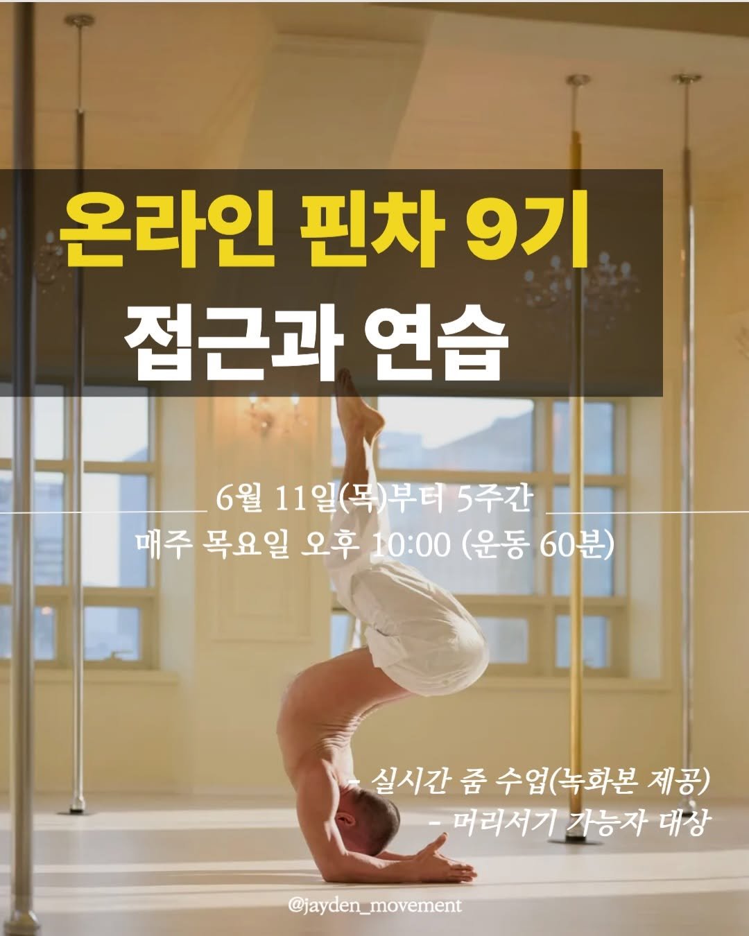 jayden_onlineclass 게시물 이미지: 온라인 핀차9기(엘보스탠드) 모집 시작 합니다!
.
이번 기수도 핀차에 필요한...