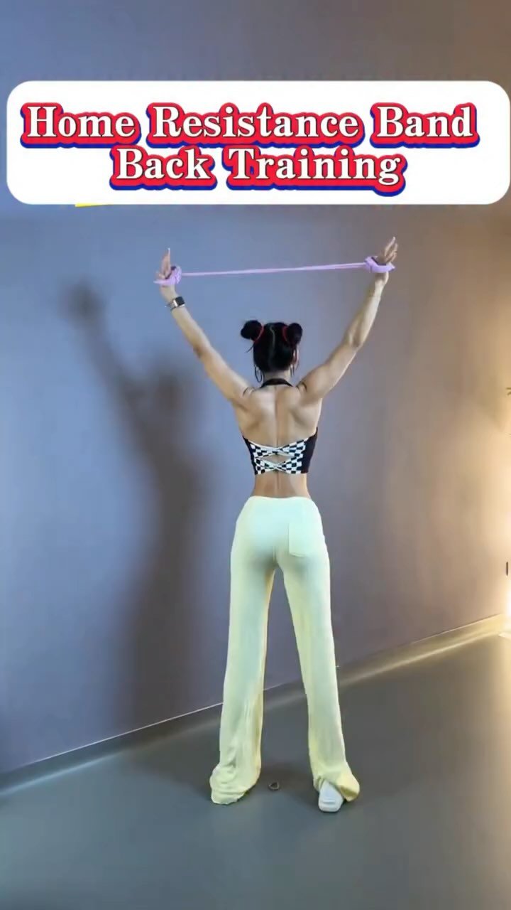 jchuchen123 게시물 이미지: Home Resistance Band Back Training#exercise...