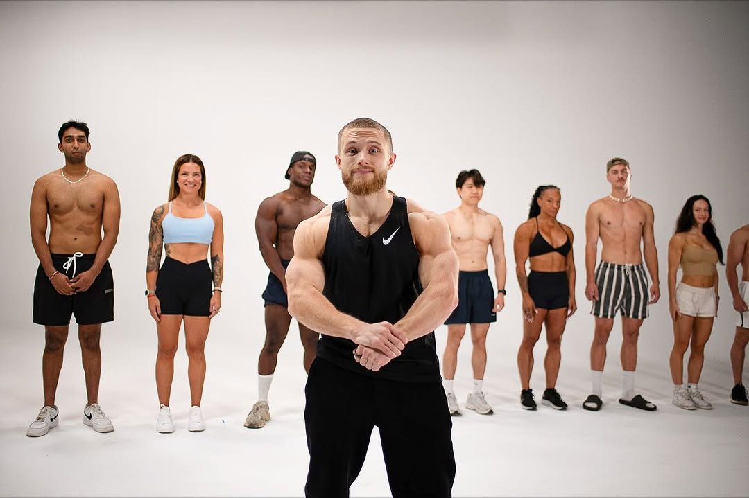 Photo by Jeff Nippard on November 12, 2025. May be an image of one or more people, biceps, people bodybuilding, people standing, activewear, sportswear and text.