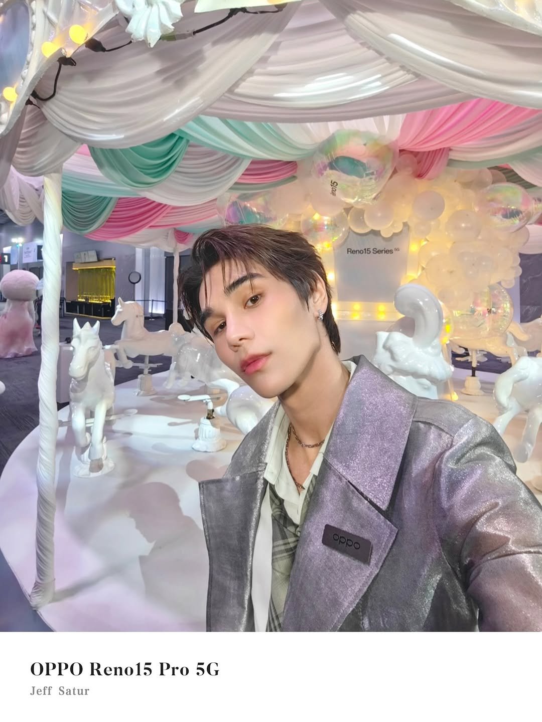 Photo by 𝗝 𝗘 𝗙 𝗙   𝗦 𝗔 𝗧 𝗨 𝗥 (罗杰夫) on January 09, 2026. May be an image of bolo tie and text that says '2015 ርያቅኒ Reno15 Series Reno15Series Reno15Serles 6 OPPO Reno15 Pro5G 5G Jeff Satur'.