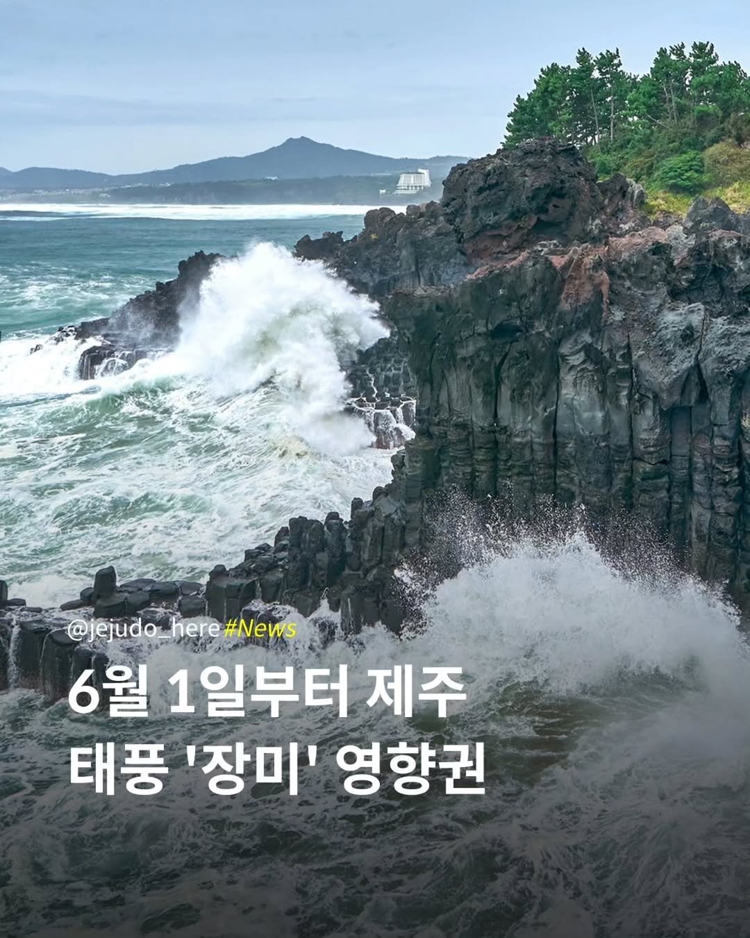 jejudo_here 게시물 이미지: 태풍 '장미' 북상 🌀
제주 최고 120mm 폭우 예고됩니다.

제6호 태풍...