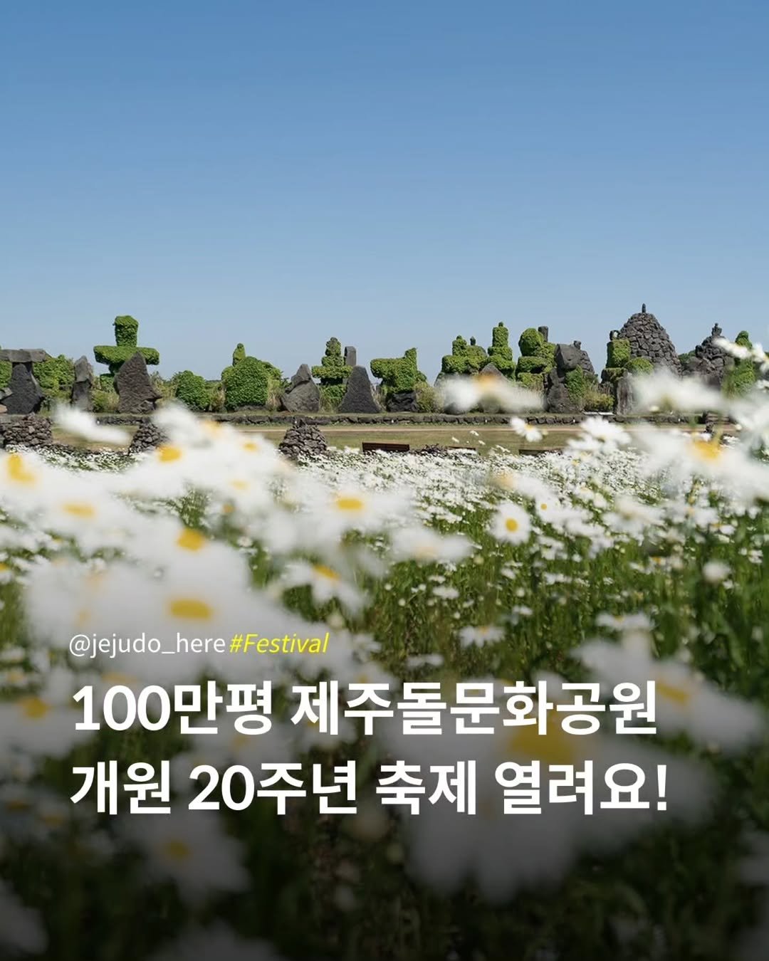 jejudo_here 게시물 이미지: #무료입장 💕
제주돌문화공원이 개원 20주년을 맞아 축제를 엽니다.

2006년...