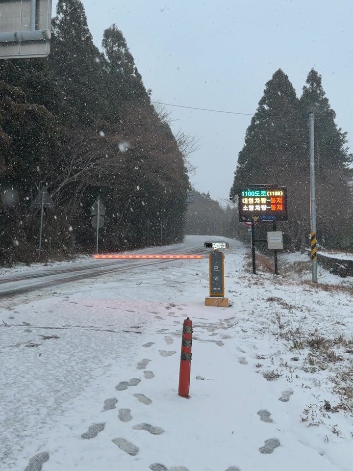 jejumini 게시물 이미지: (실시간) 대설로 도로 통제중🚫

어제부터 내린 눈 영향으로
현재 1100도로와...