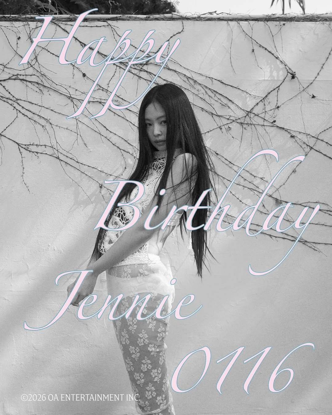 Photo shared by JENNIE HQ on January 15, 2026 tagging @jennierubyjane. May be an image of one or more people, poster and text that says 'Han Bikrlce Bintralav HeHHиe 0116 ©2026 OΑ 020260AENTERTAINMENTI ENT ENTERTAINMENT INC.'.