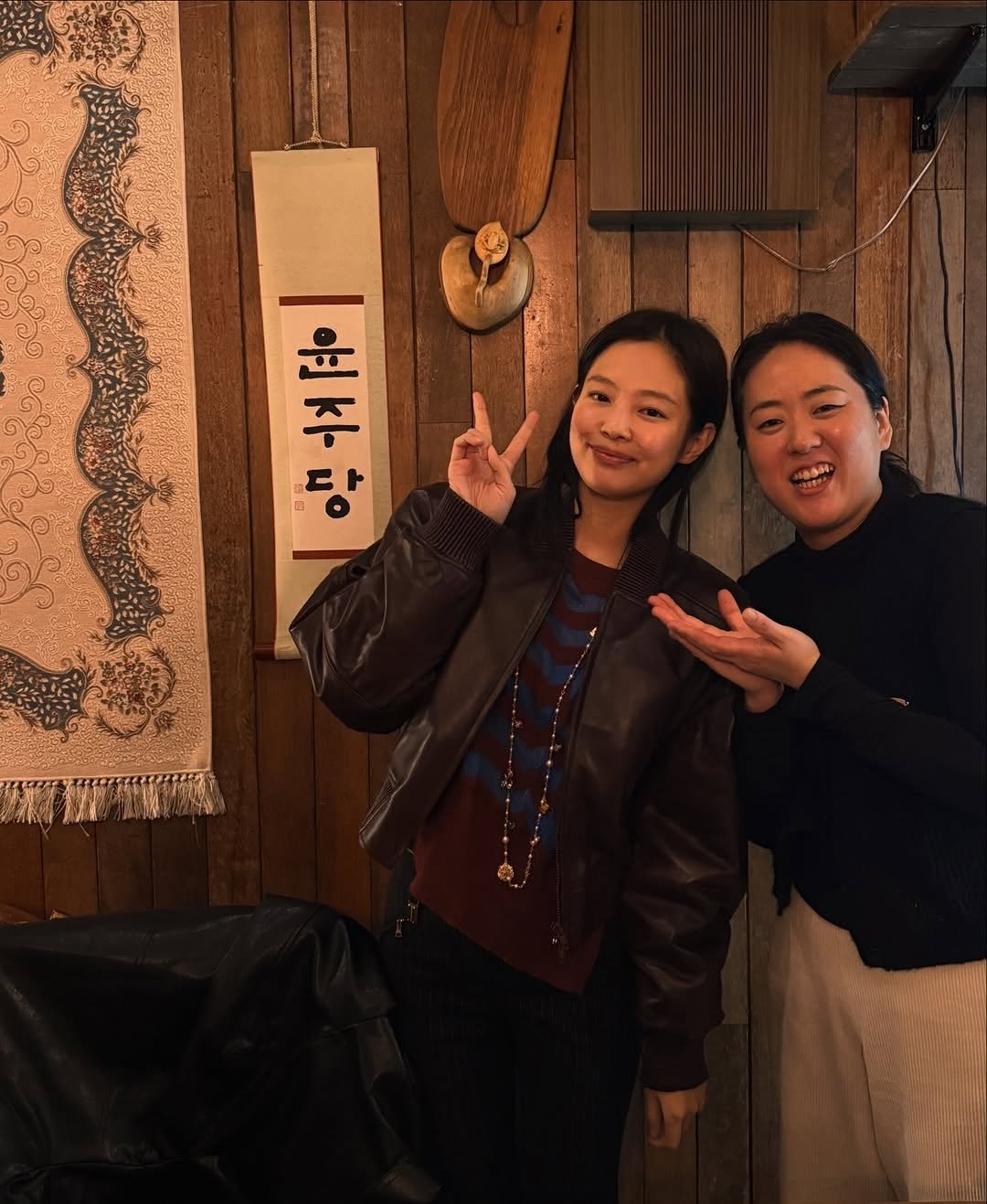 Photo shared by JENNIE BLACKPINK on April 17, 2026 tagging @blackpinkofficial, @jennierubyjane, and @lesyeuxdenini. May be an image of ‎one or more people and ‎text that says '‎明k 야 윤주장 日 주 0 حه‎'‎‎.