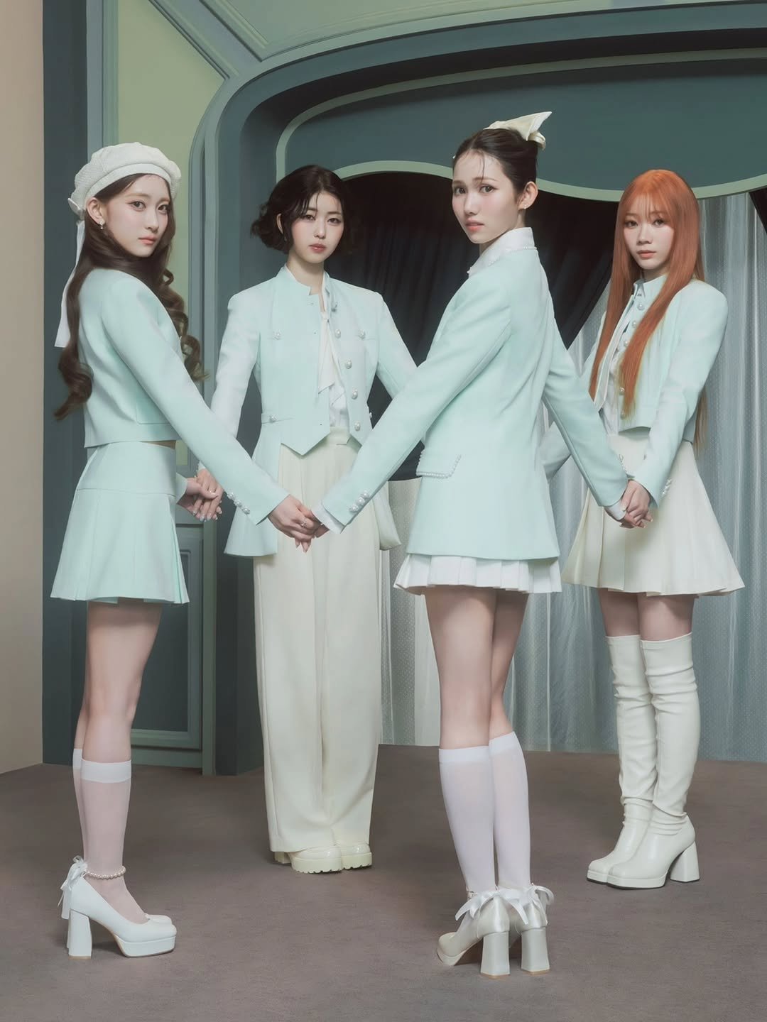 Photo shared by 제니하우스 jennyhouse official on March 25, 2026 tagging @___sovi, @cocoasunii, @dakyeomeee, and @issue_is_coming. May be an image of one or more people, bangs and text.