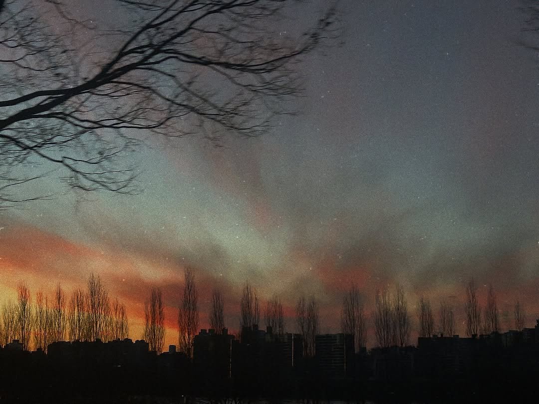 Photo by 전여빈 Yeobeen Jeon on January 14, 2026. May be an image of tree, fog, twilight, horizon and sky.