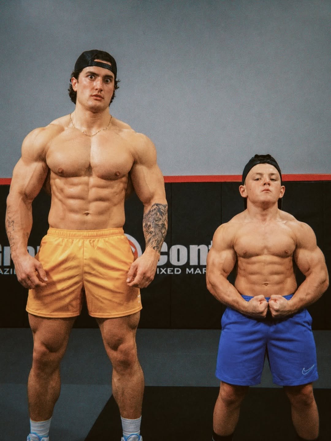 Photo by Jesse James West on April 26, 2026. May be an image of one or more people, biceps, people bodybuilding, activewear, underwear, sportswear and text.