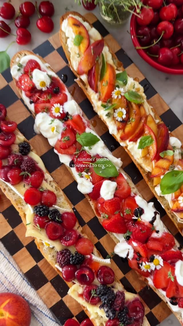 jessiejanedaye 게시물 이미지: 3 Summer Toast Recipes 🍒 Bright. Fresh....