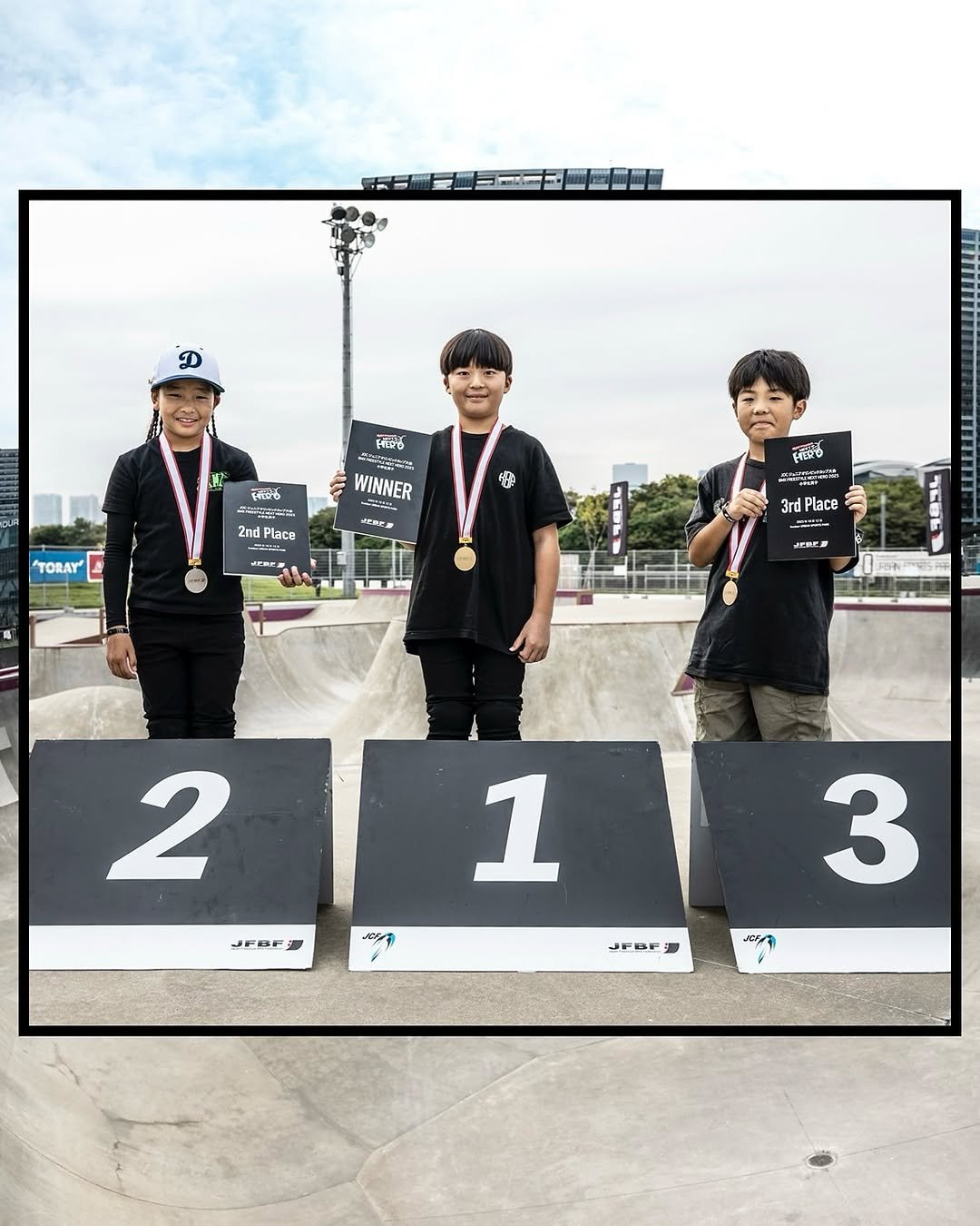 Photo shared by JFBF_official on October 14, 2025 tagging @tasuku_bmx, @81bmx, @takeru.bmx_0213, and @hisashi_no_bmx. May be an image of buggy.