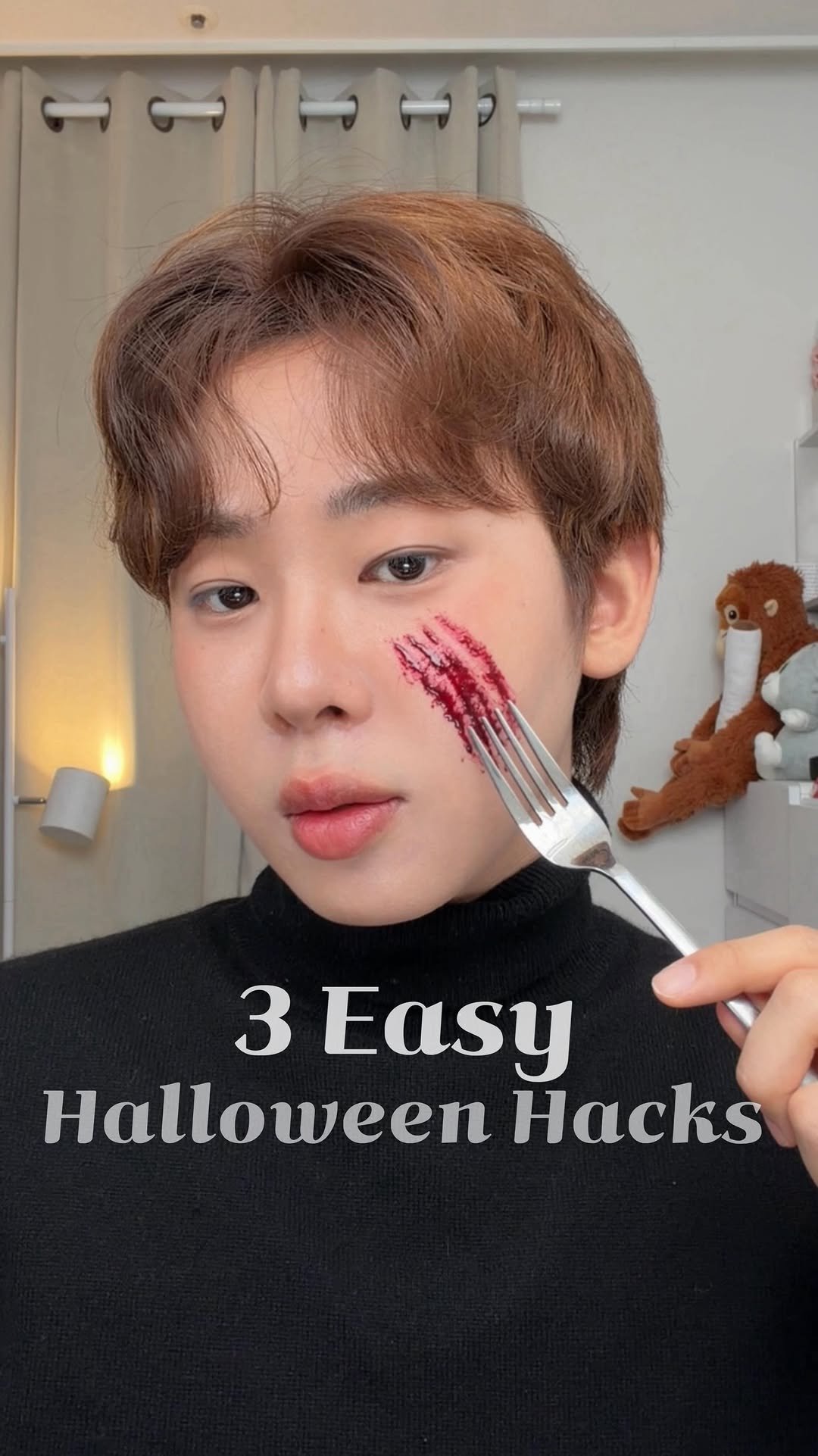 jiamjabb 게시물 이미지: 집에 있는 물건으로 할로윈 분장 3가지!🎃
몇번이 제일 유용해보여?
#reels...