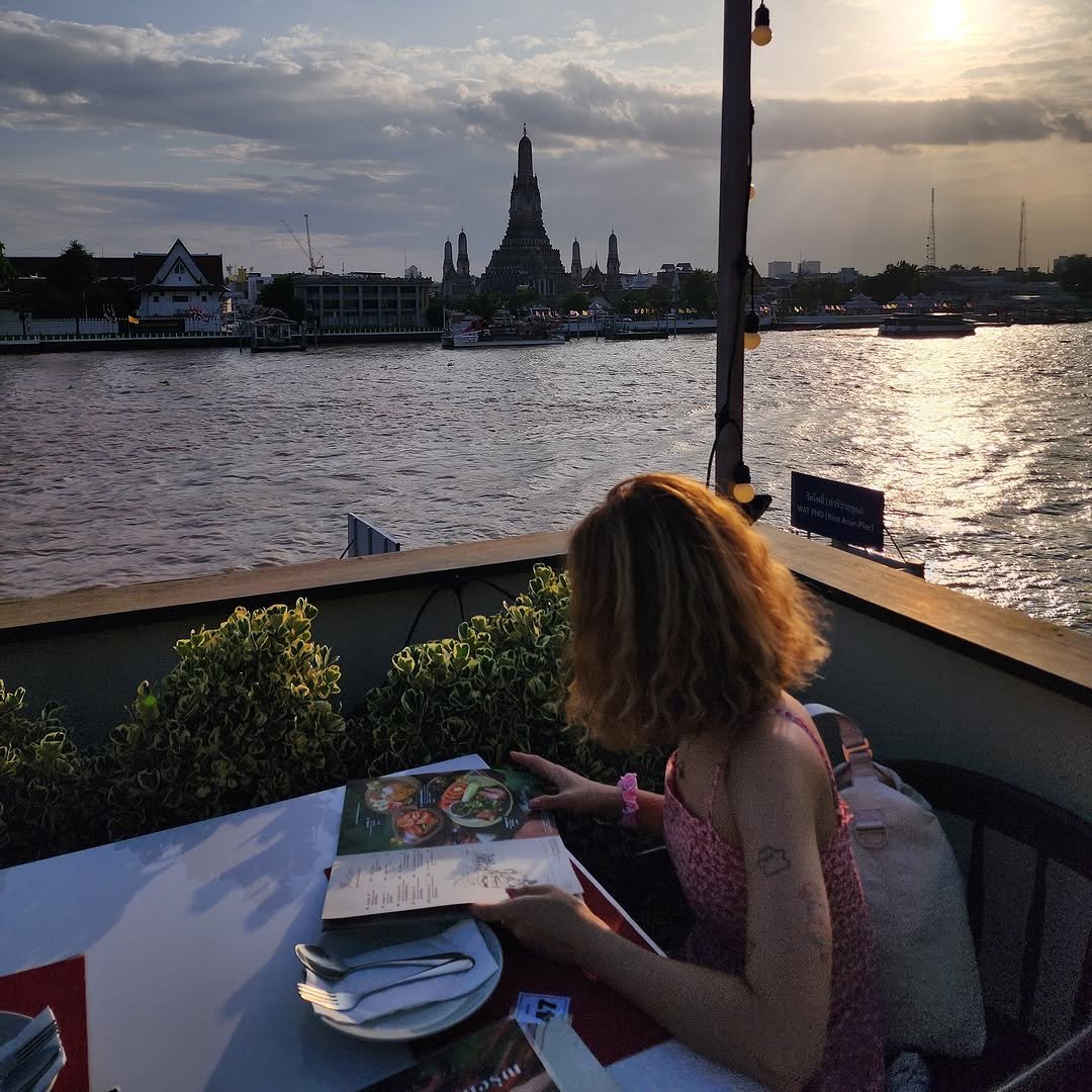 Photo by 또, 요가 | 져니요가🕉 on August 04, 2025. May be an image of 1 person, riverboat, houseboat and text.