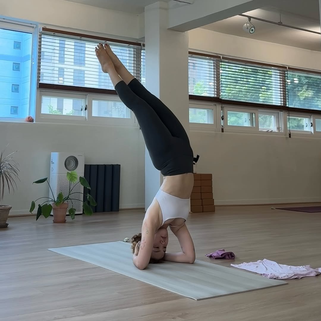Photo shared by 또, 요가 | 져니요가🕉 on August 13, 2025 tagging @ddo.yoga. May be an image of 1 person, practicing yoga and text.