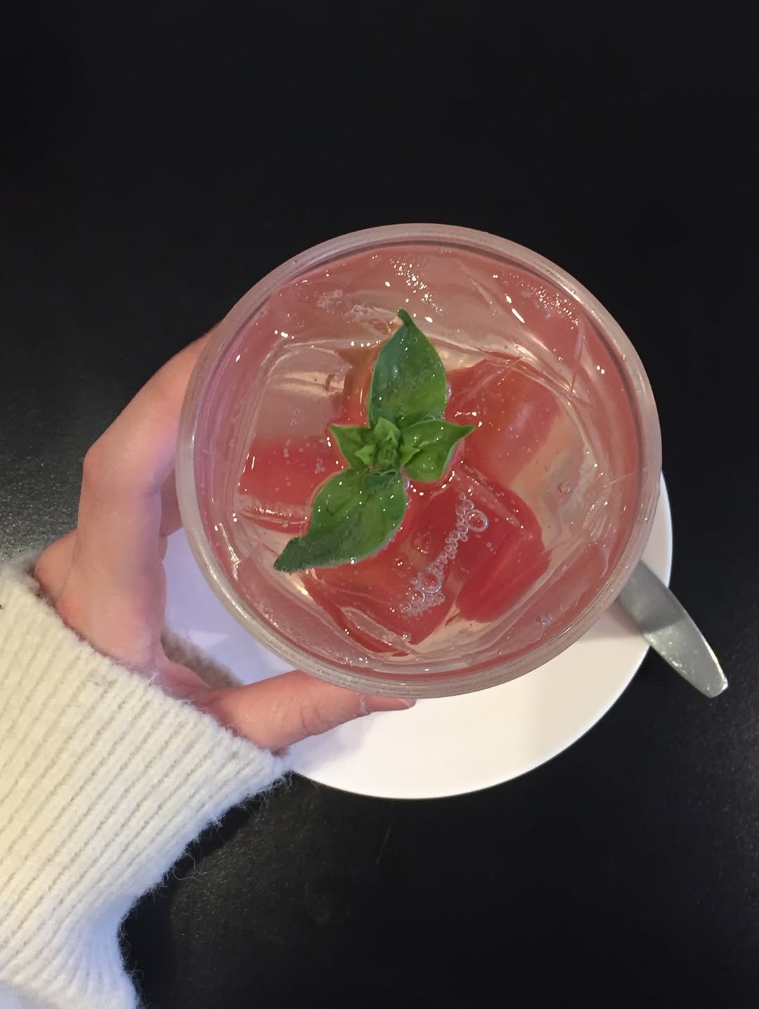 Photo by 지수 on March 29, 2026. May be an image of juice, sparkling water and text.