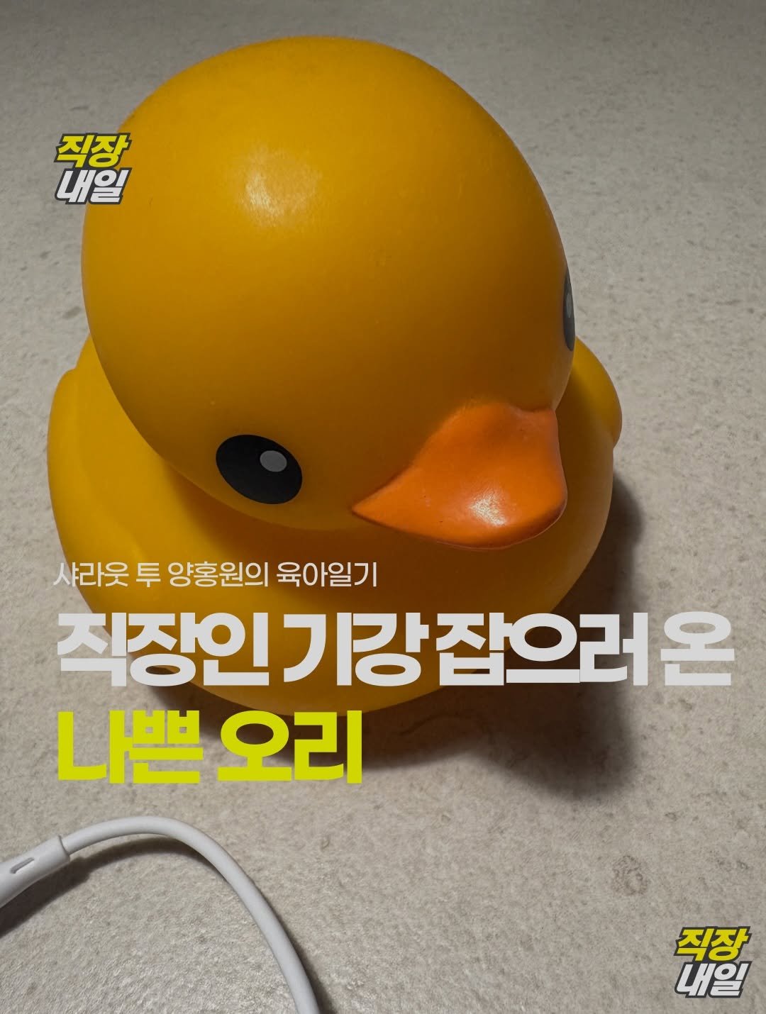 jikjangnaeil 게시물 이미지: 업무시간에 자꾸 주식 보면 나쁜 오리가 잡으러 올 거예요 💛🐤