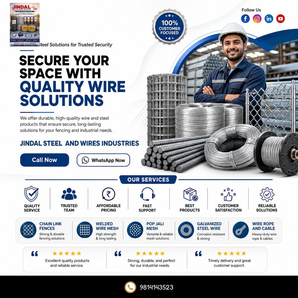 jindalsteelandwires_industries 게시물 이미지: JINDAL STEEL AND WIRES INDUSTRIES offers...