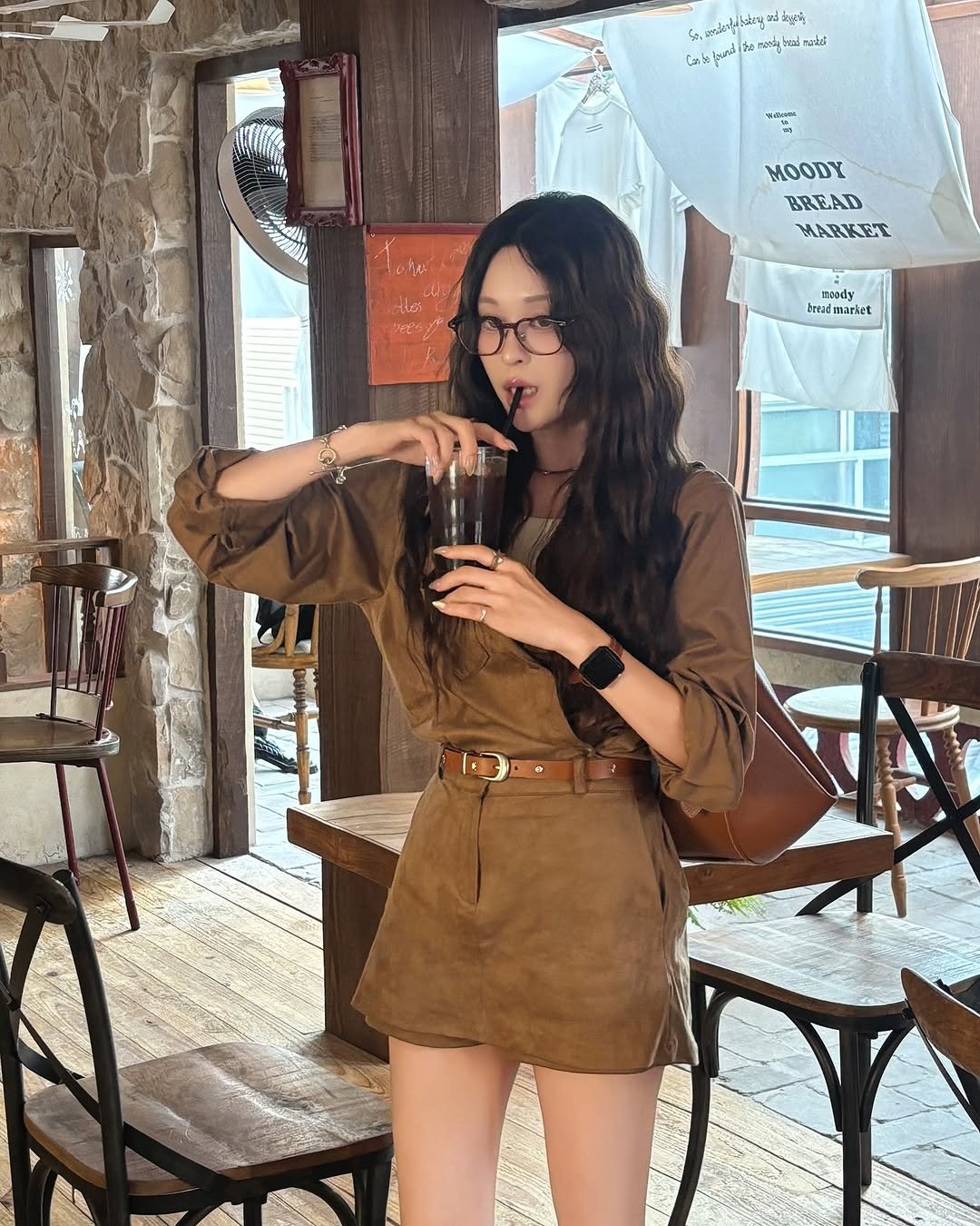 Photo by 진숭이🐒 on September 20, 2025. May be an image of 1 person, eyewear and drink.