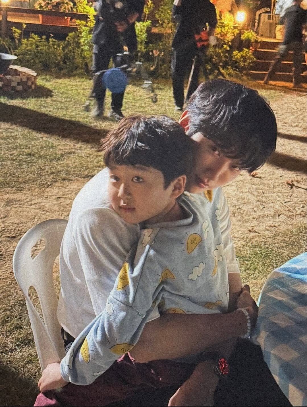 Photo shared by b1a4 jinyoung on November 05, 2025 tagging @hello_woohyeok. May be an image of child and text.