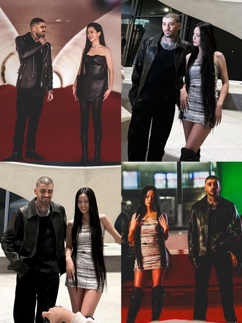 Photo shared by JISOO NEWS🪐 on October 13, 2025 tagging @zayn, and @sooyaaa__. May be an image of one or more people, people standing, dress and text.