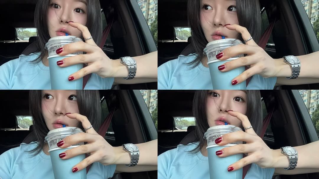 Photo shared by 지 원 on September 01, 2025 tagging @modiattico_official. May be an image of 4 people, drink and text.