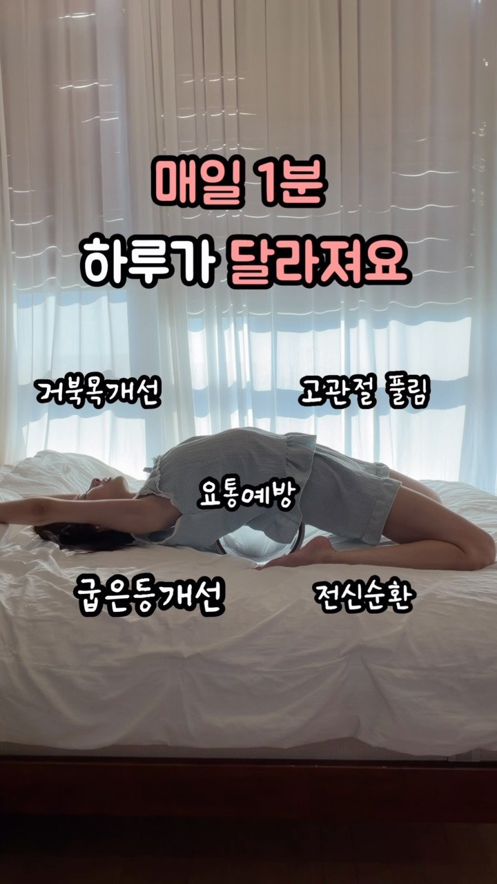 jiwoo_____zz 게시물 이미지: 굽은등 스트레칭, 오래 앉아 일하는 사람일수록 꼭 해야 해요🤍
요가휠 하나로 매일...