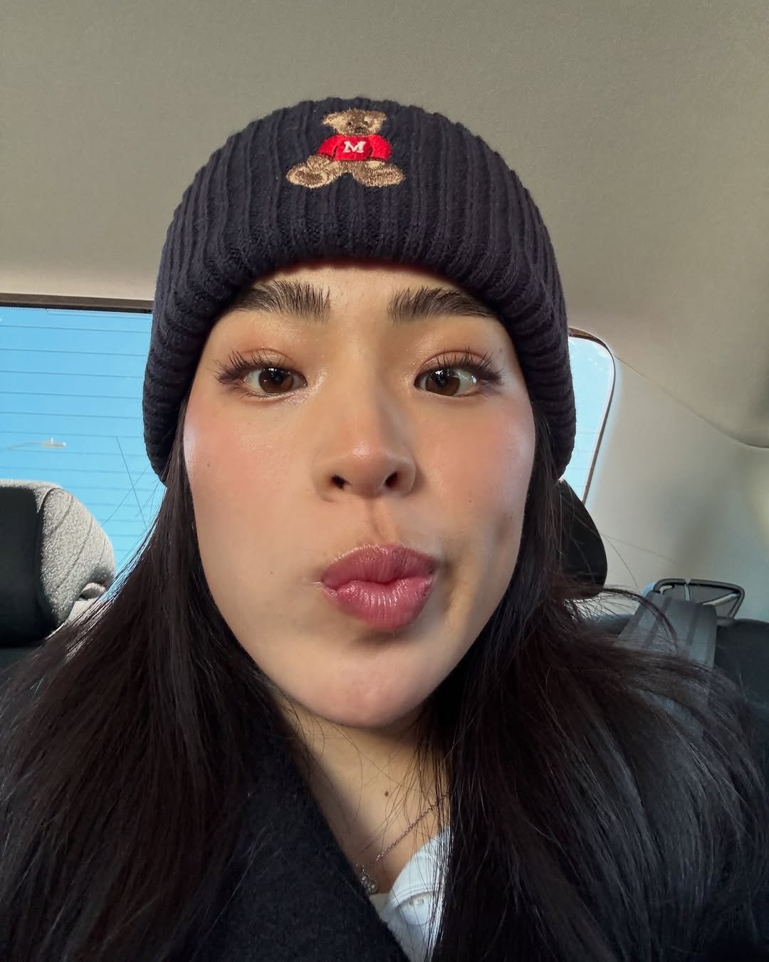 Photo by Jane Suhyun Lee on April 01, 2026. May be a selfie of one or more people, eyeliner, makeup, hat, beret and text.