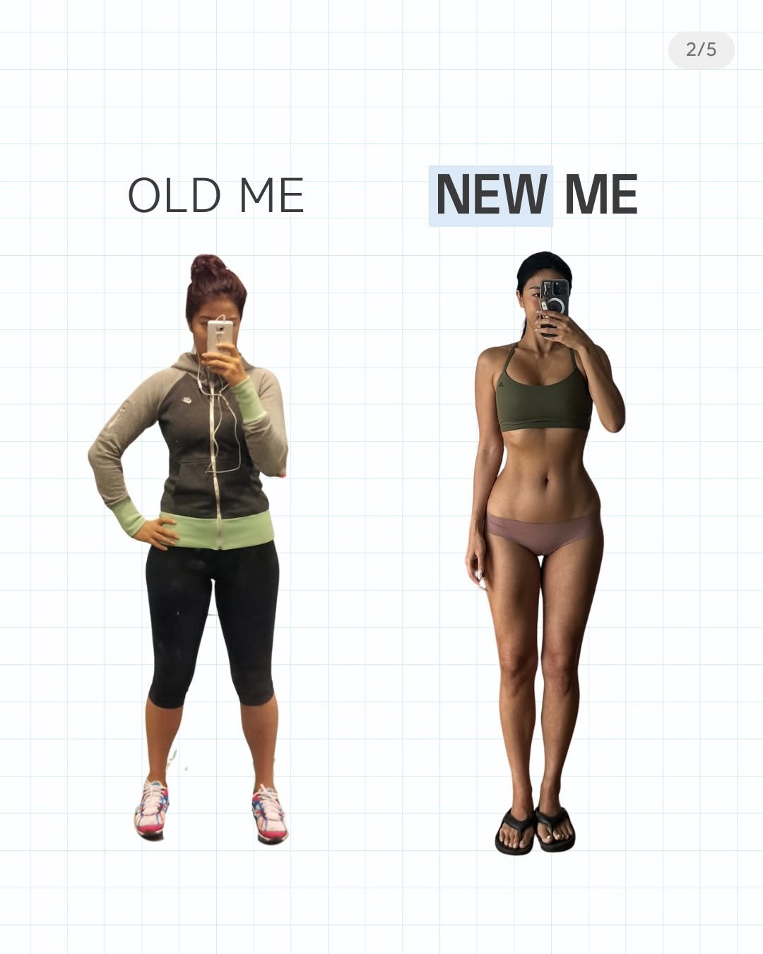 Photo by 제이제이 | 박지은 on April 19, 2026. May be an image of one or more people, people standing and text that says '2/5 OLD OLDME ΜΕ NEW ME a'.