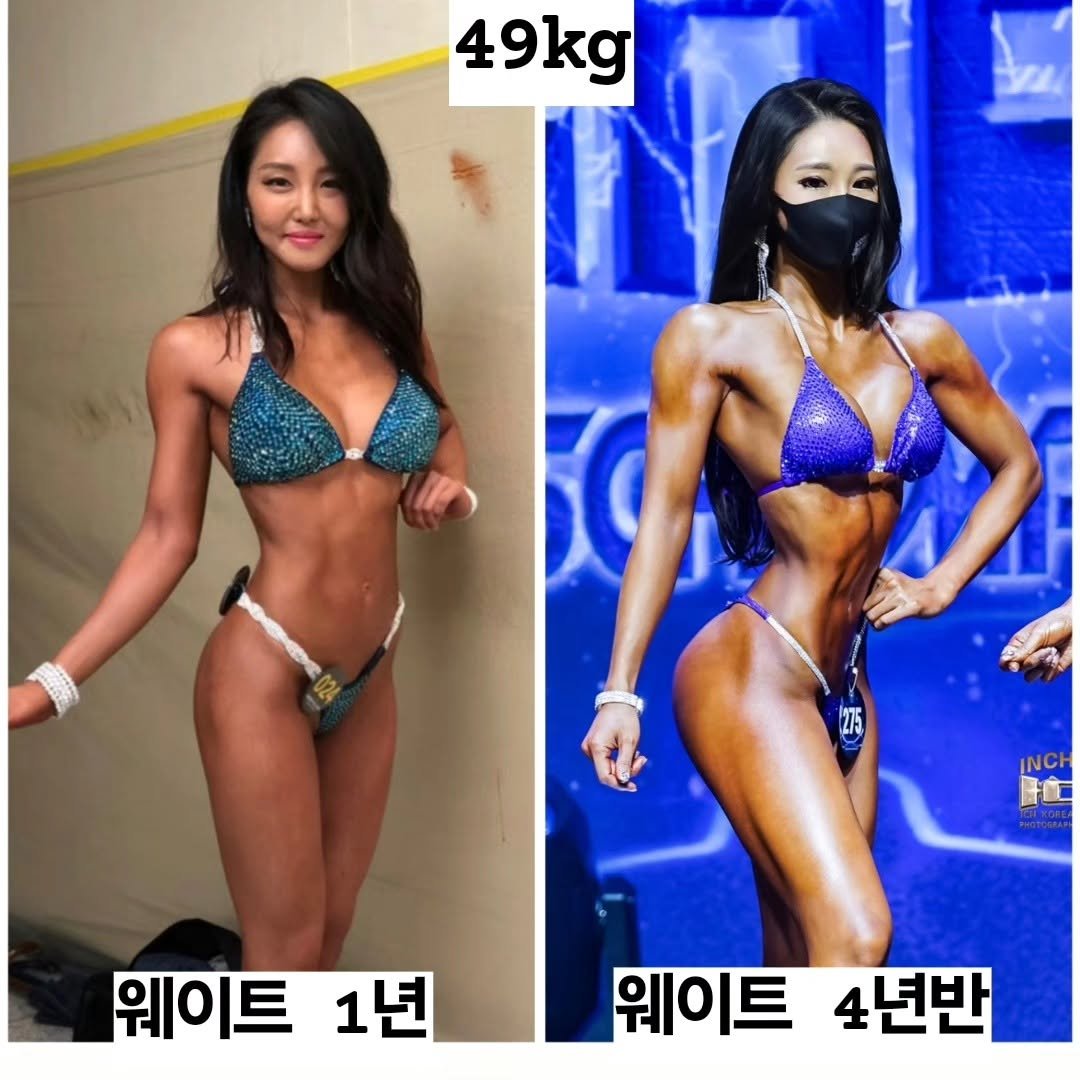 jjheej716 게시물 이미지: 같은 49kg..
여기서 지방이 붙으면?🤣🤣
Need to DIET

#비키니선수...