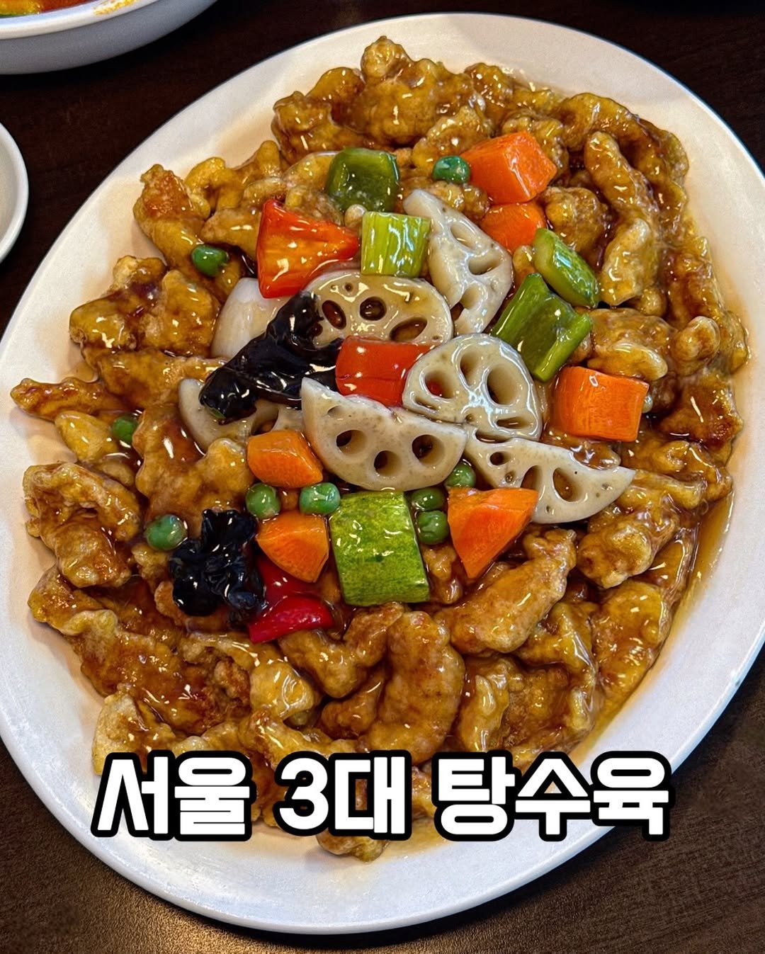 Photo by 맛집냥이 찌냥픽🐱 | 서울맛집 전국맛집 on April 25, 2026. May be an image of chicken, chow mein and text that says '서울 3대 3대탕수육 ፍር 탕수육'.