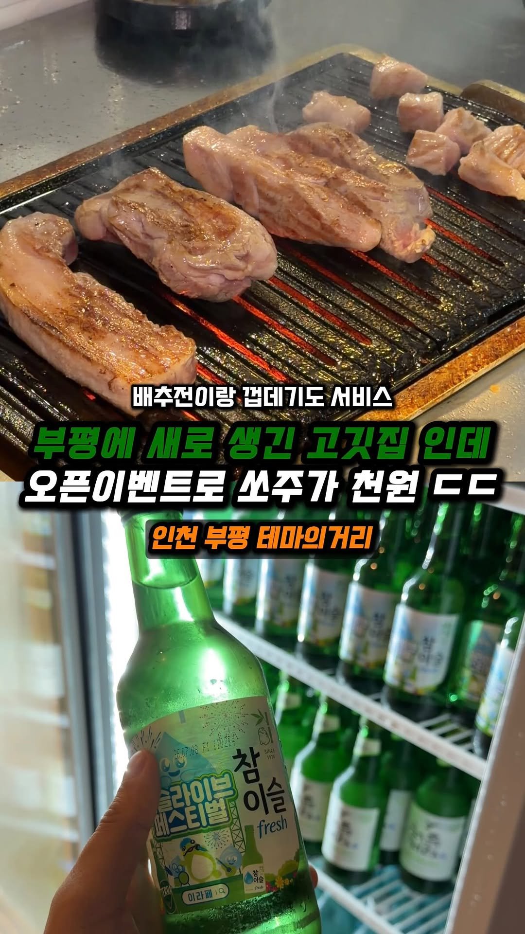 jjong_mattang 게시물 이미지: 쏘주 단 돈 천원에 배추전이랑 껍데기가 서비스 ㄷㄷ

인천 부평 테마의거리에 위치한...