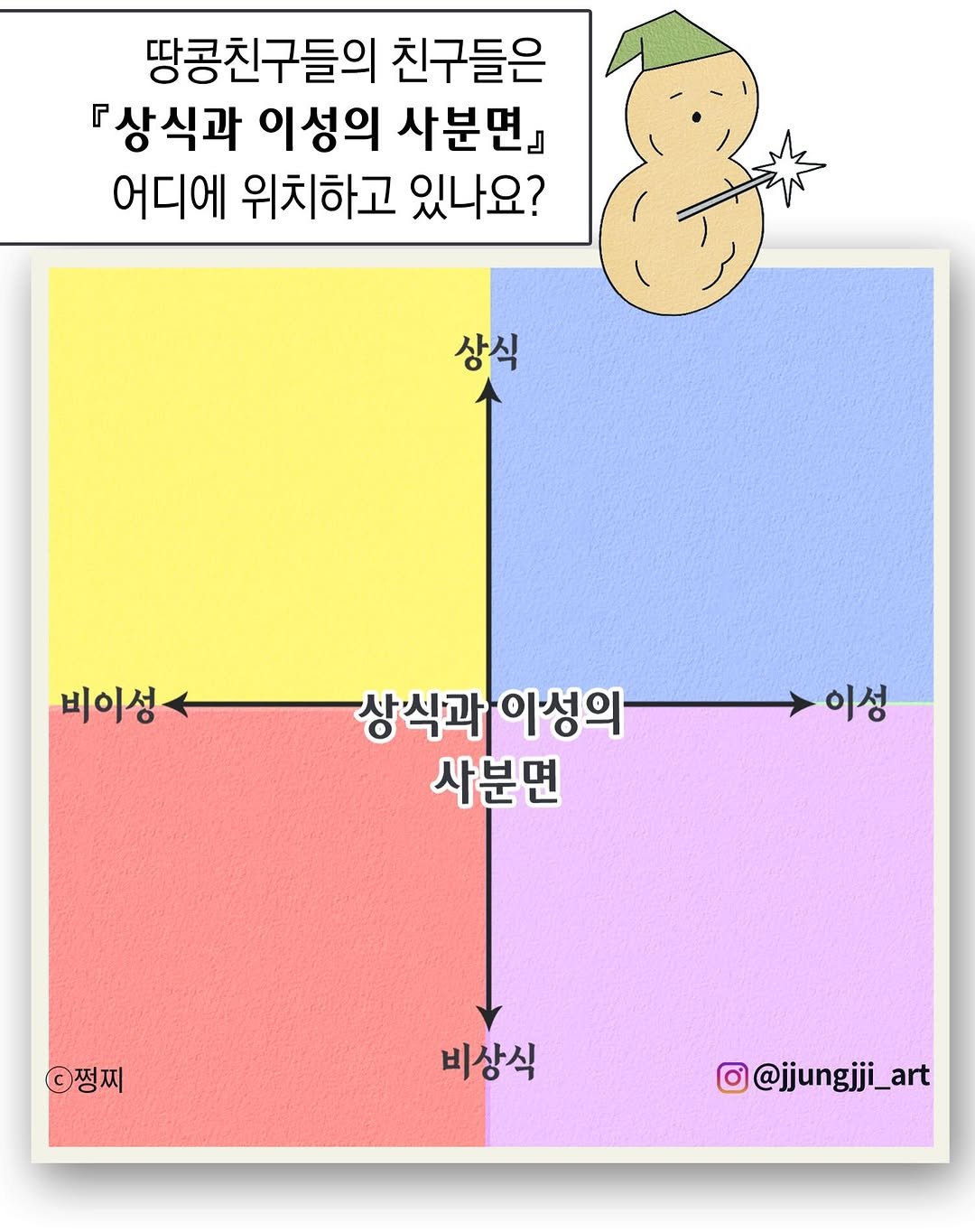 jjungjji_art 게시물 이미지: #땅콩일기 <이상한 친구들> 편에서 등장한 🤞[상식과 이성의...