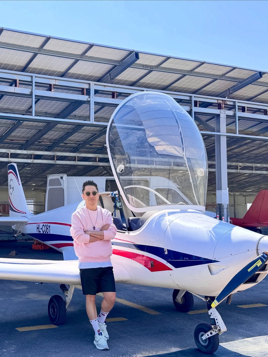 Photo shared by 미스터JK 임현필 on April 25, 2026 tagging @skynuri_official. May be an image of helicopter, airplane, propeller and text.