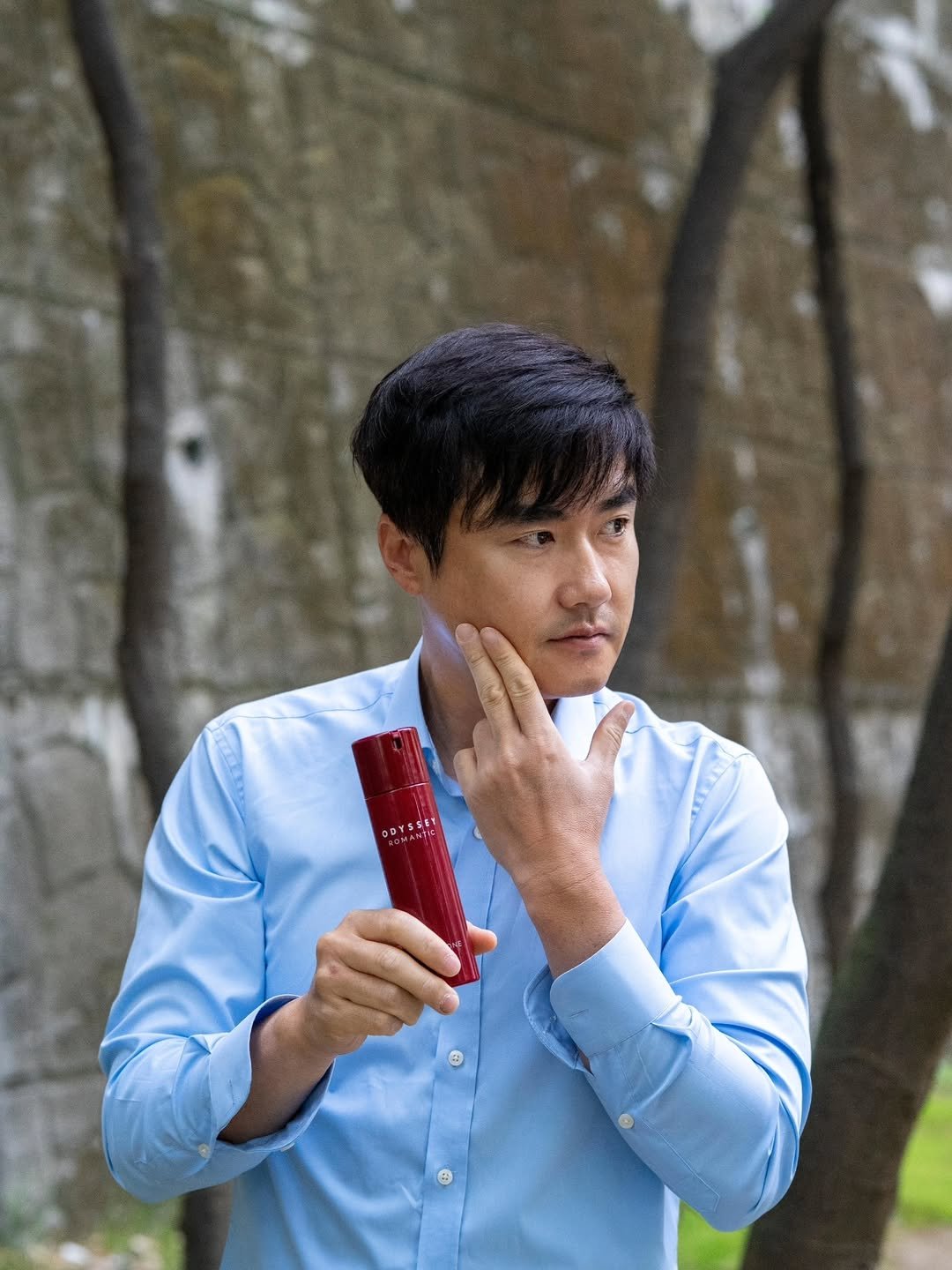 Photo shared by 신 정 균 on April 21, 2026 tagging @odyssey_skincare. May be an image of oboe, cigarette, stick and text.