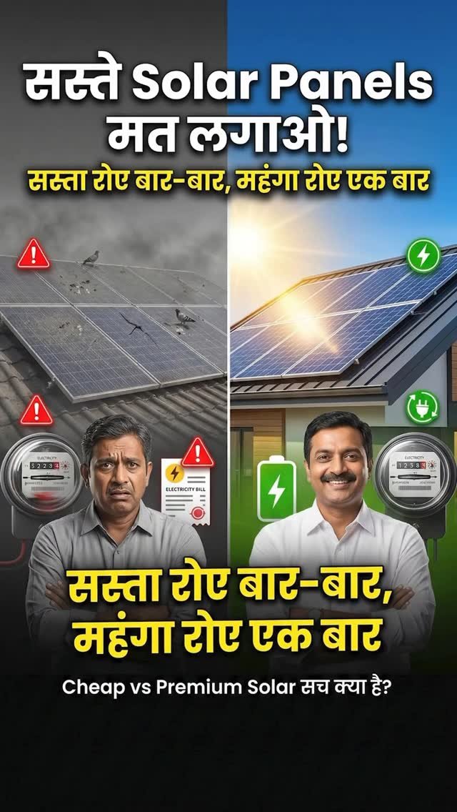 jmsolarfarmer 게시물 이미지: Sasta Solar Panel = Mehenga Nuksaan ⚠️” ….

1....