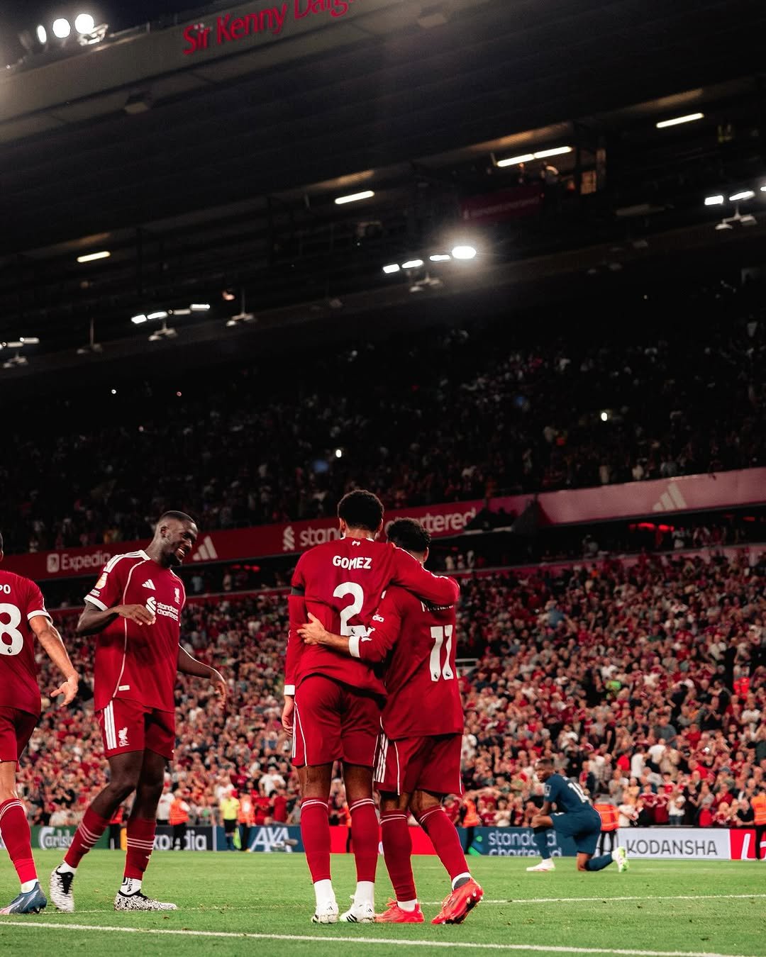 Photo shared by Joe Gomez on August 16, 2025 tagging @liverpoolfc, @mosalah, and @ibrahimakonate.