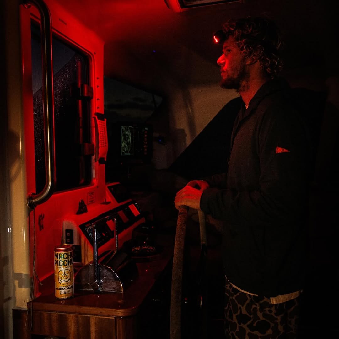 Photo by John john Florence on December 29, 2025. May be an image of videogame controller, radar, barge, houseboat and text.