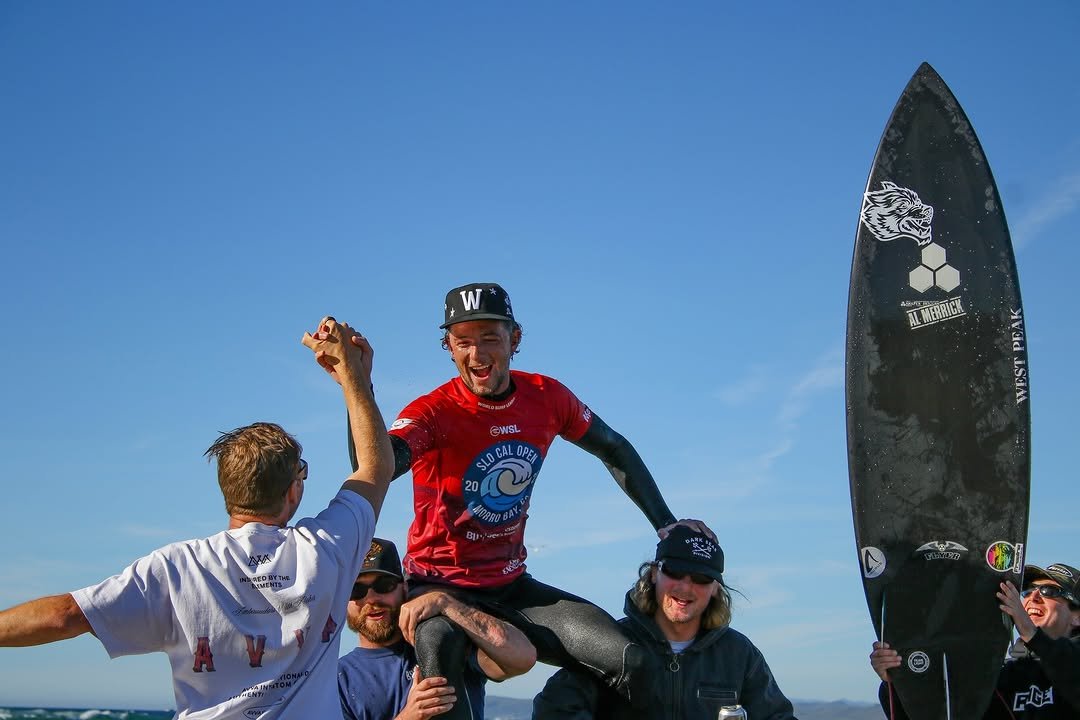 Photo shared by John Mel on December 08, 2025 tagging @brogie, @shaneborland, @cisurfboards, @mr_mattmyers, @dylanhord, @freelinesurf, @surf.isurus, and @darcsportathletics. May be an image of skateboard, surfboard, water and text.