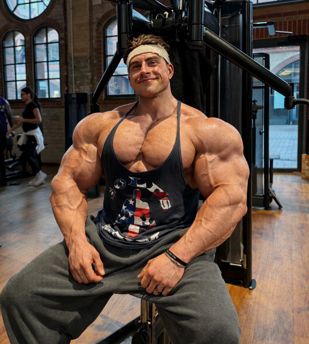 Photo by Johny Münster | The German Phoenix 🐦‍🔥 on December 23, 2025. May be an image of one or more people, biceps, people bodybuilding, dumbbell and text.