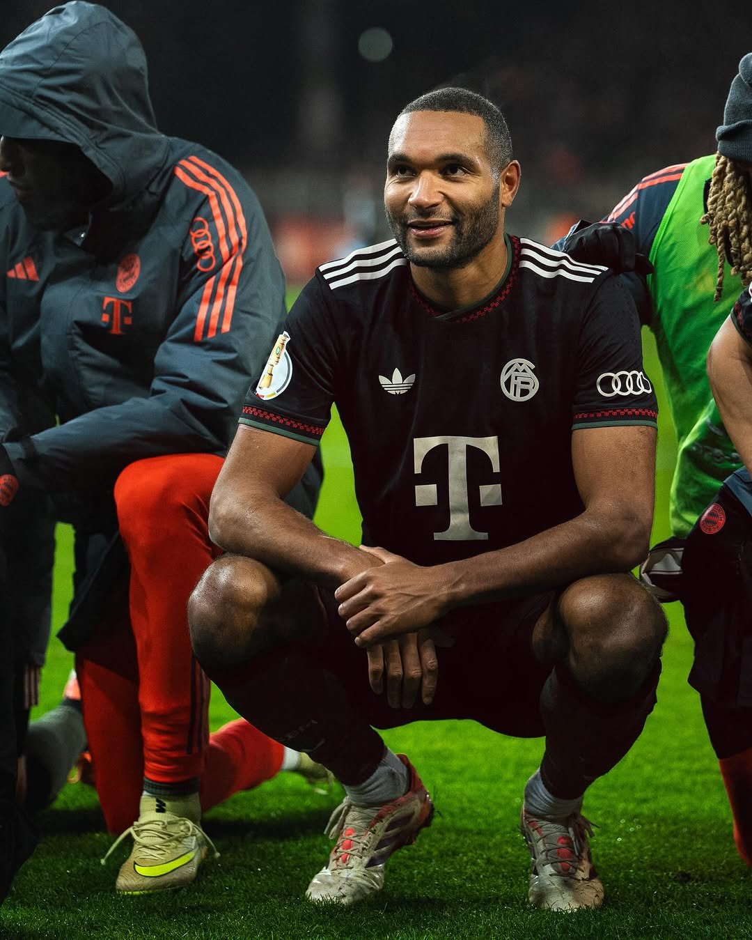 Photo by Jonathan Tah on December 04, 2025. May be an image of football, soccer, sports equipment, ball, stadium and text.