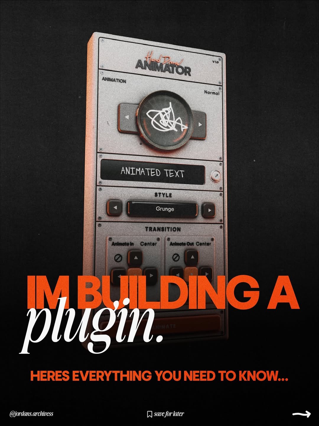 Photo by Jordan Watkins on February 05, 2026. May be a graphic of magazine, poster, portable cassette player and text that says '分 VLD AN ANIMATOR Hand HandPand ANIA ANIMATION TION Normal ANIMATED TEXT STYLE Grunge IM MBLILDING A plugin. HERES EVERYTHING YOUNEED TO KNOW... @jordans.archivess archivess smveforhter Iater smvej'.