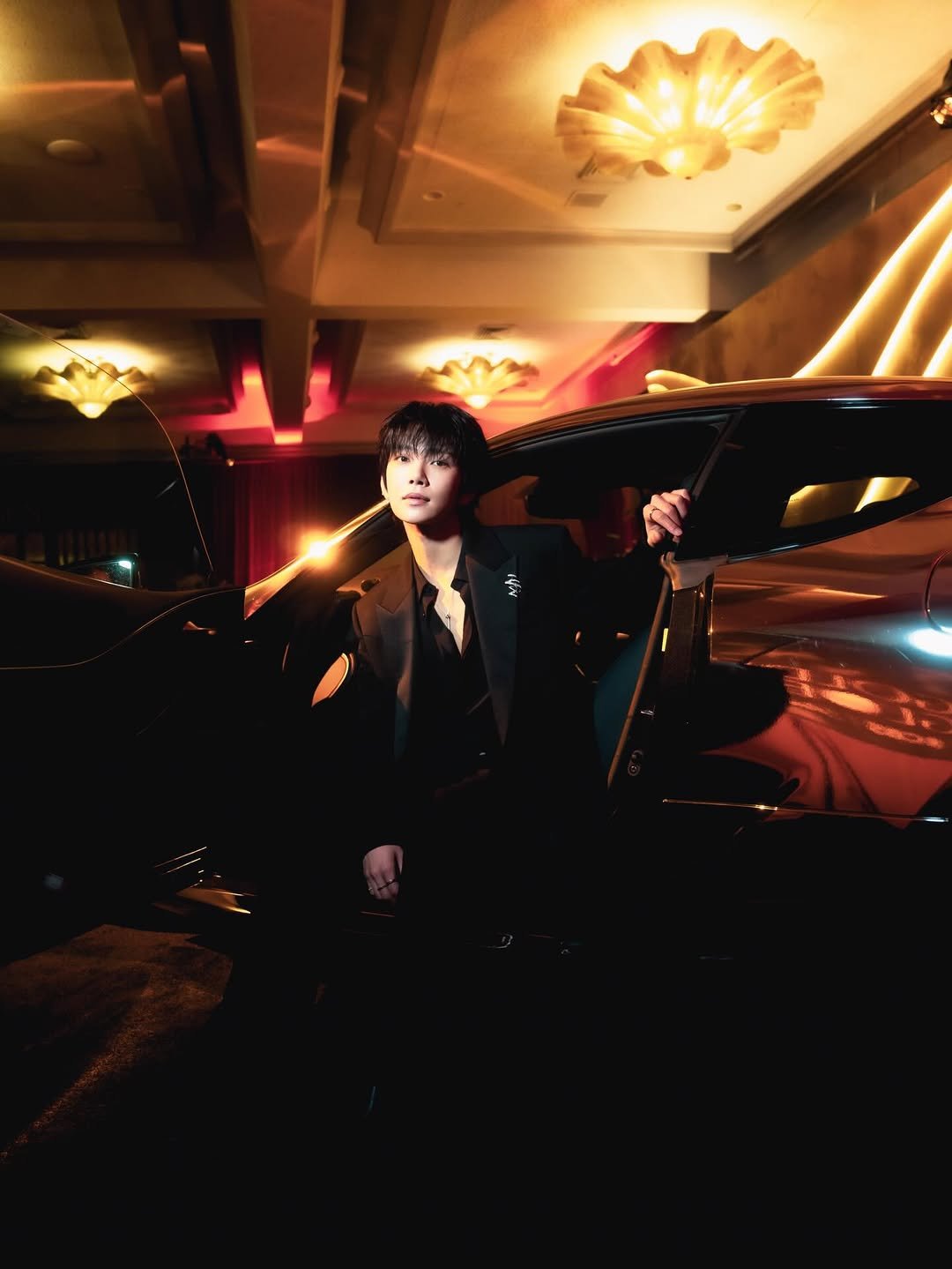 Photo shared by Joshua Hong on January 11, 2026 tagging @lexususa, and @goldenglobes. May be an image of limousine and text.