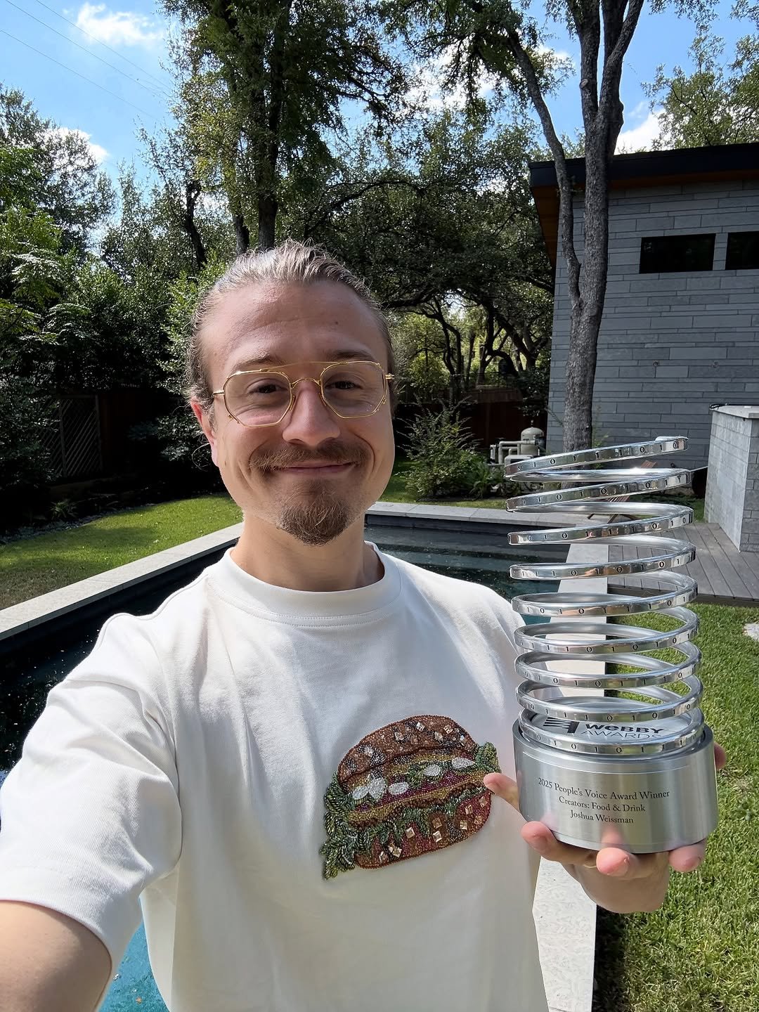 Photo by Joshua Weissman on September 28, 2025. May be an image of cocktail shaker, flask, water filter, lamp shade, lightbulb and text.