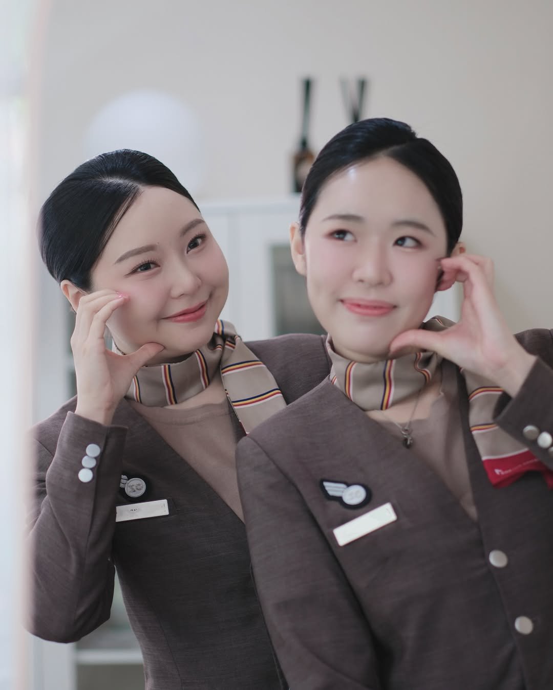 Photo shared by Makeup Artist - Korean & Thai  style🇰🇷🇹🇭 on March 16, 2026 tagging @honey_d_hair. May be an image of one or more people, hair, military uniform and text.