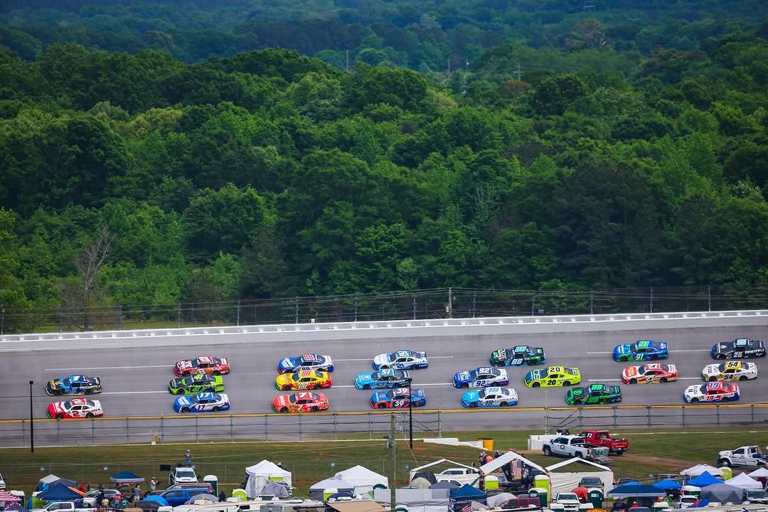 Photo shared by Carson Kvapil on April 27, 2026 tagging @jrmotorsports, and @championirrigation. May be an image of racing vehicles, race car and text.