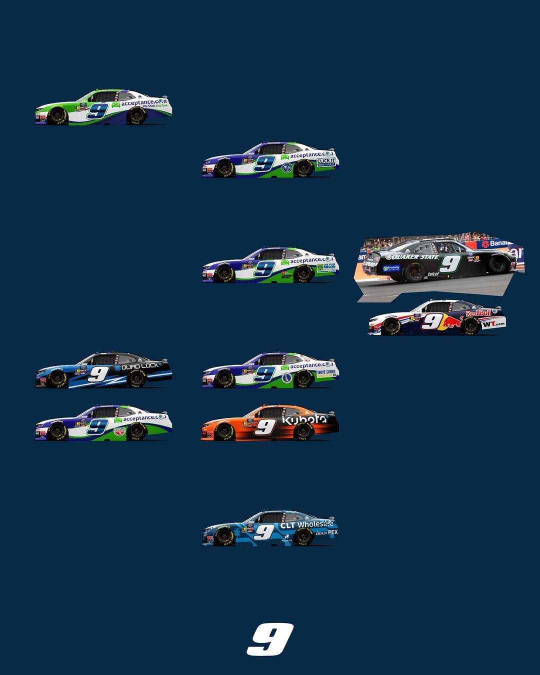 Photo shared by jrmotorsports on December 27, 2025 tagging @redbull, @svg97, @connormosack, @quakerstate, @rosschastain, @weathertech, @quadlock, @daniel_suarezg, @kubotausa, @acceptanceinsurance, and @cltwholesale. May be an image of racing vehicles, race car and text.