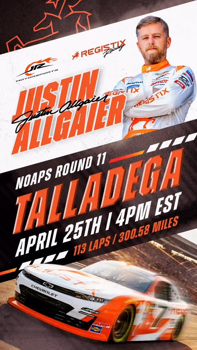 jrmotorsports 게시물 이미지: @j_allgaier rolls into Talladega as the NOAPS...