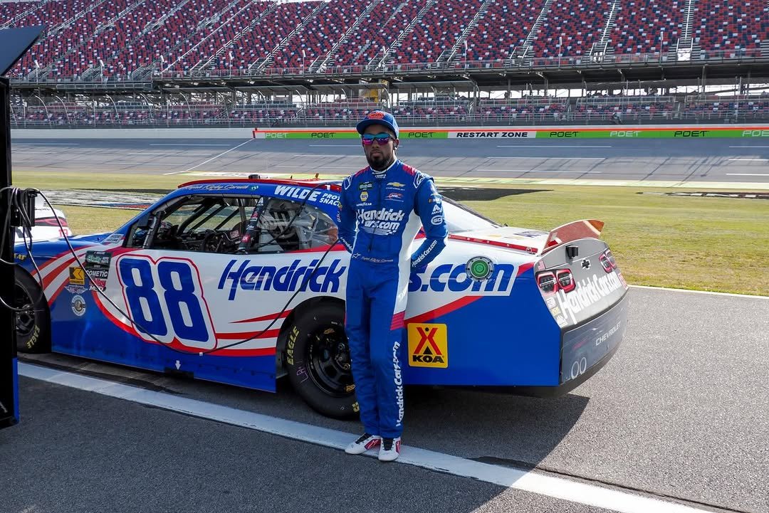 Photo shared by Rajah Kirby Caruth on April 27, 2026 tagging @jrmotorsports. May be an image of racing vehicles, race car and text.